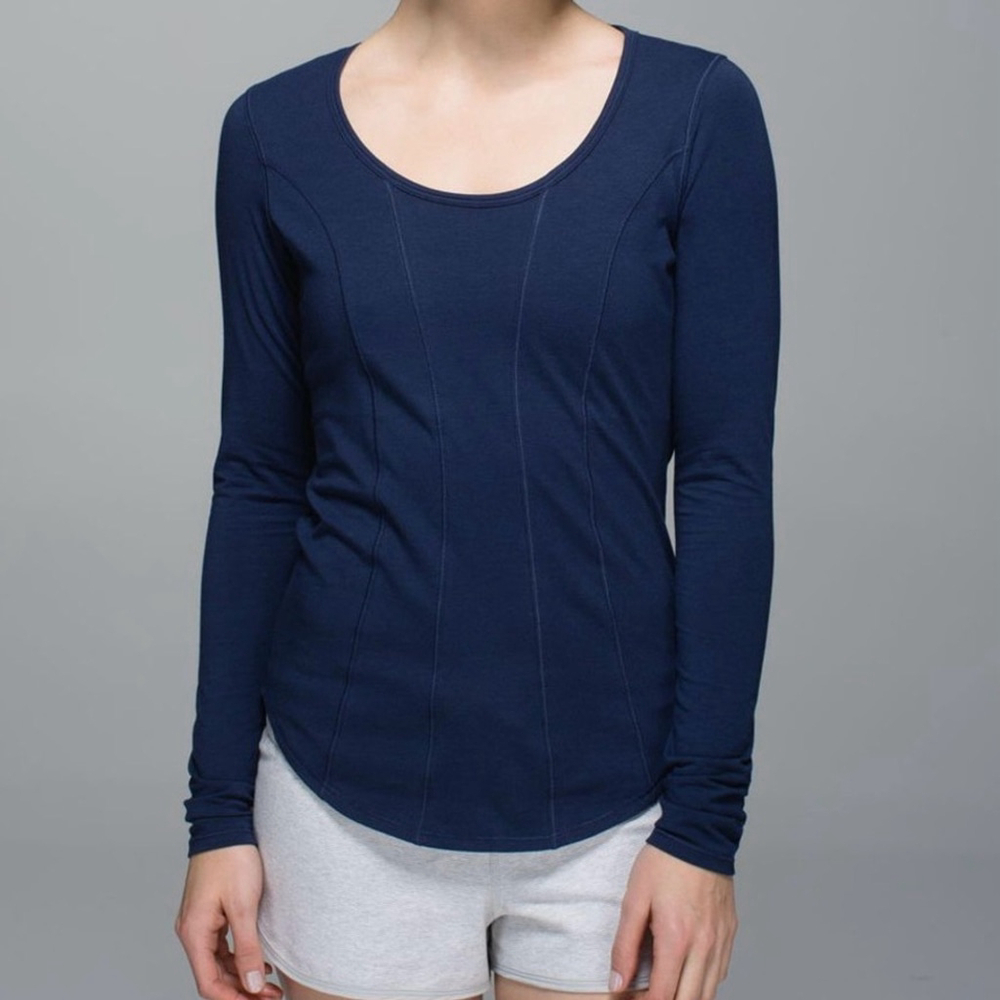 Lululemon Between The Lines Long Sleeve Deep Navy Size 8